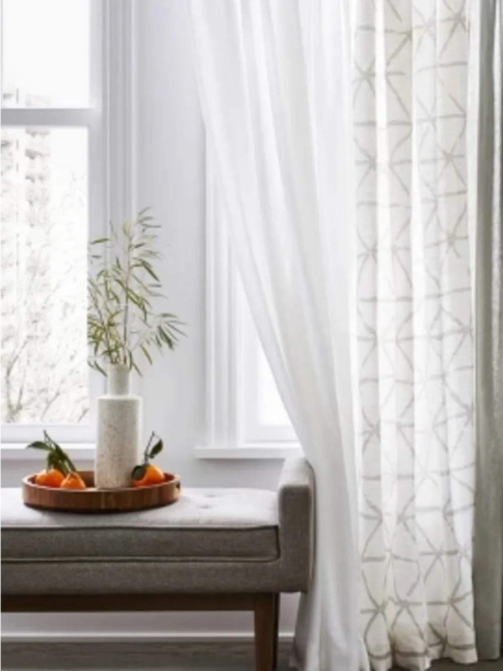 Threshold Curtains- set of 2 geometric - Picture 2 of 8
